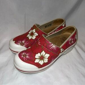 Dansko Womens Shoes Volley Pink White Floral 7.5M EUR 38 Vegan Loafer Clog